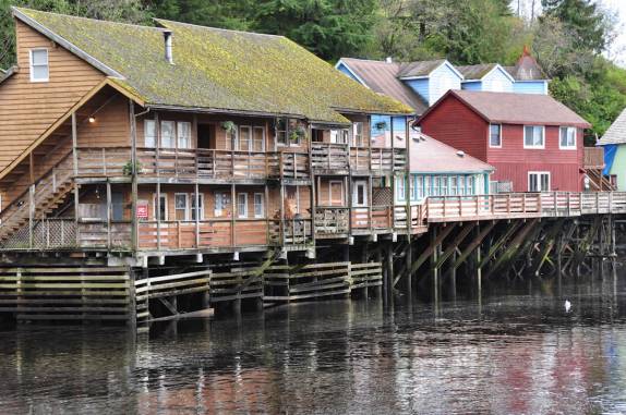 Creek Street, a mais famosa rua de Ketchikan, no sudeste do Alaska